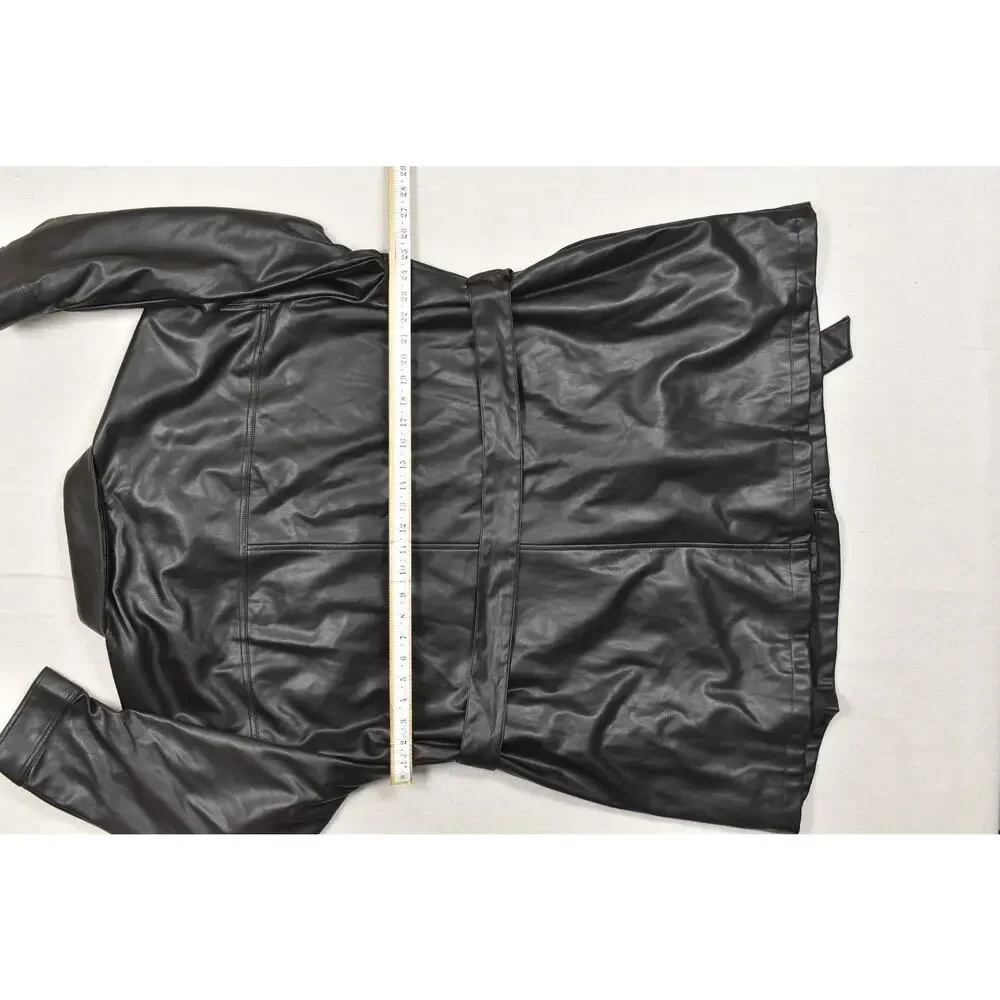 Levi's Faux Leather Belted Trucker Jacket Black Size 4X Big & Tall Faux Leather